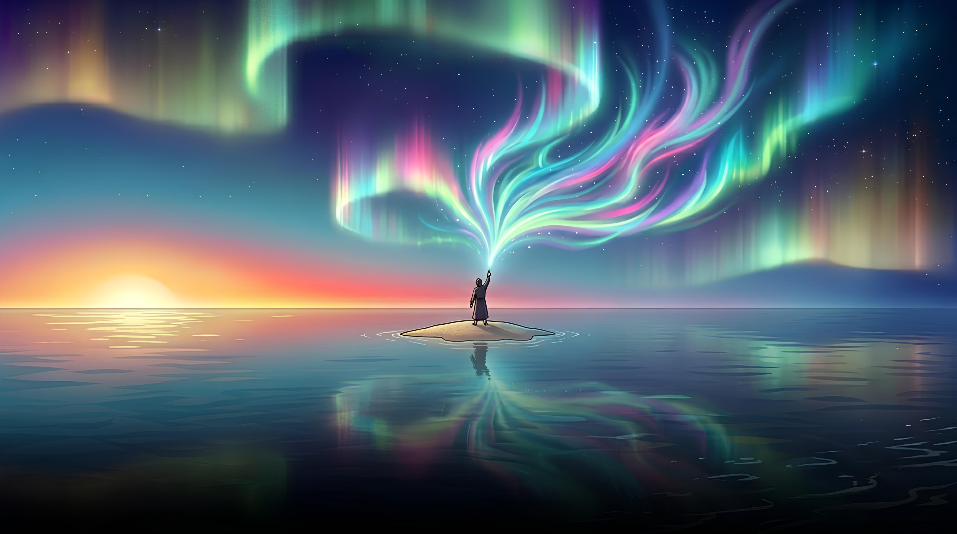 Aurora borealis illustration
